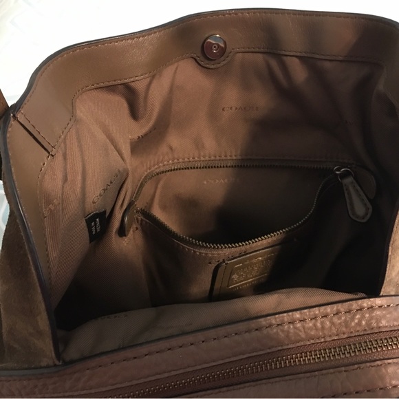 Coach Edie 42 Suede and Pebble Leather Bag - Picture 6 of 15